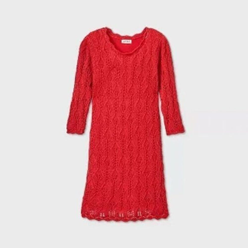 Cat & Jack Crochet Sweater Dress Girls Size XL